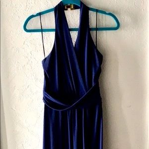 Michael Kors navy blue backless dress